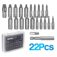 Schroef verwijder Tool, Schroef Extractor Set 22 stuks, Gebroken Schroef Beschadigde Bout Verwijderen/los maken